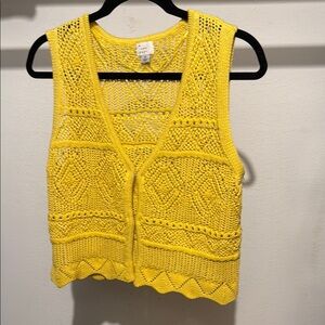 Yellow Knit Sleeveless Top
